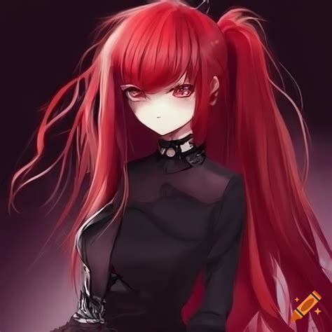 red hair anime|red hair anime goth girl.